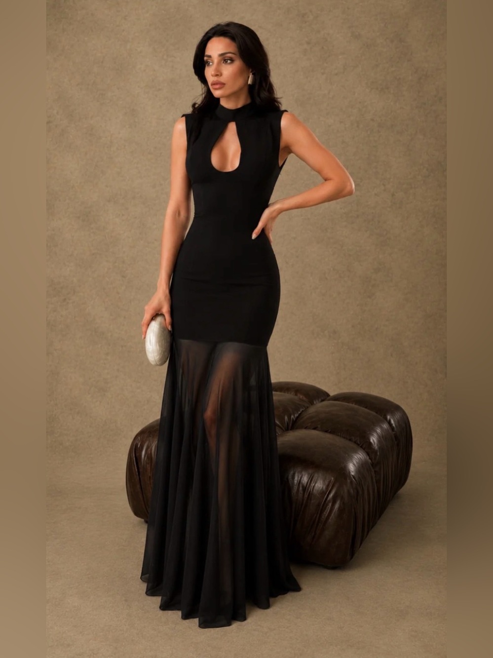 HOUSE OF CB 'Raphaella' Black Keyhole Maxi Dress/Small US4-6 $299 - Picture 2 of 8